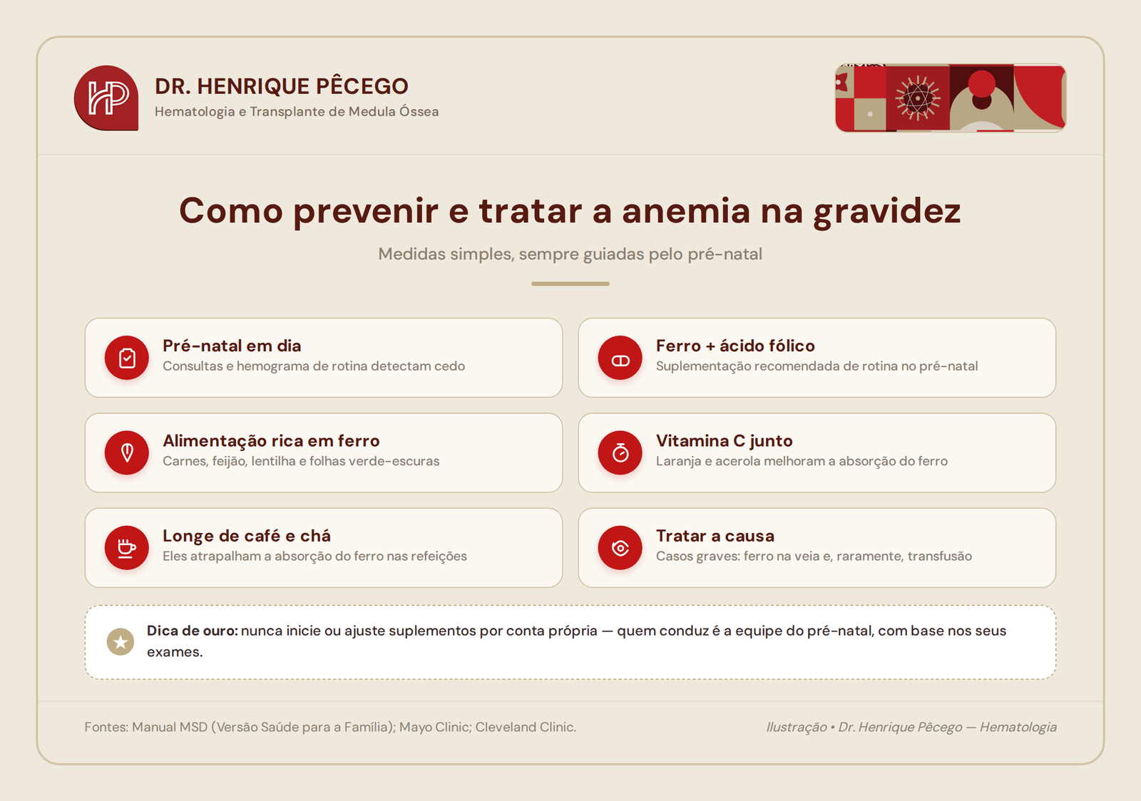 Como prevenir e tratar a anemia na gravidez: pré-natal, ferro, ácido fólico e alimentação
