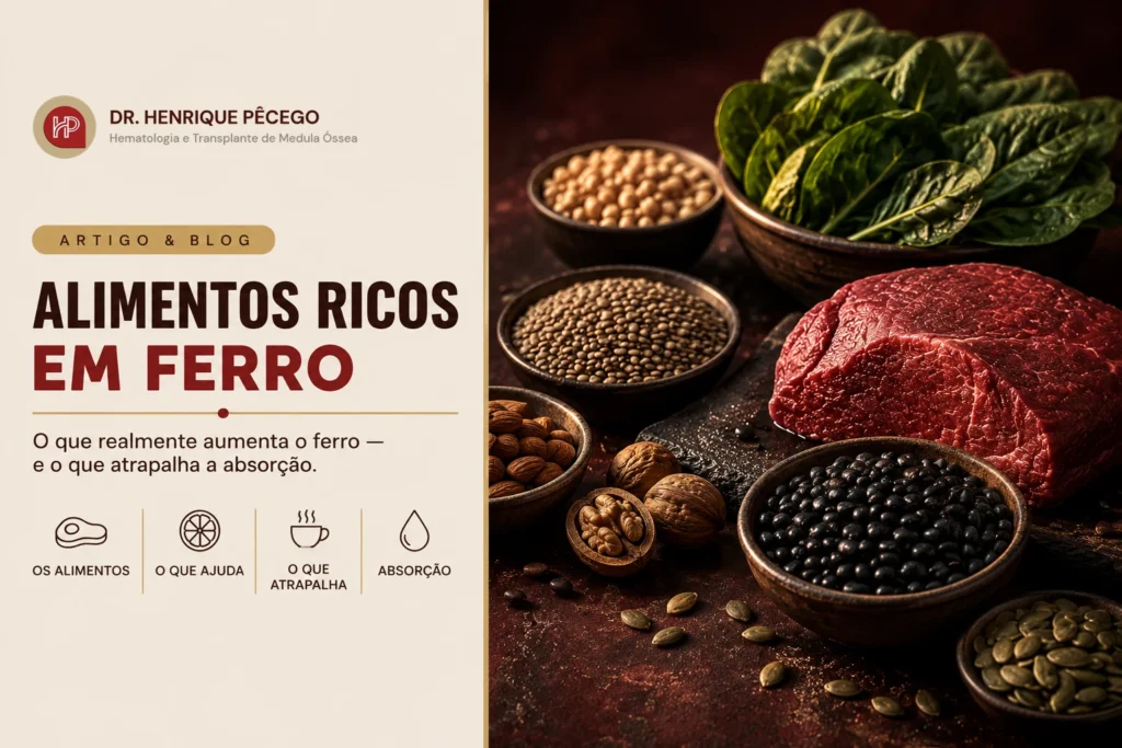 13 alimentos ricos em ferro e o que atrapalha a absorção