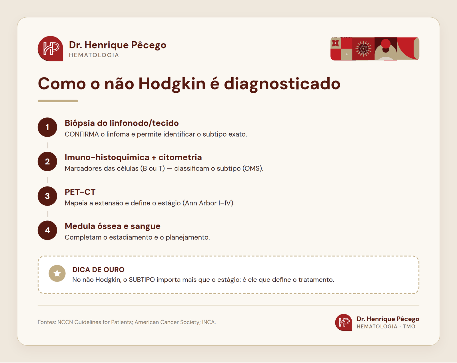 Como o linfoma não Hodgkin é diagnosticado