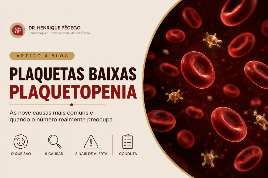 Plaquetas baixas (plaquetopenia): 9 causas, sintomas e quando se preocupar