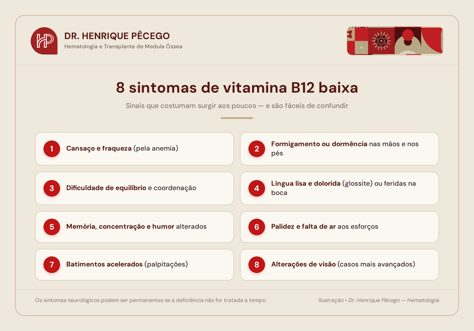 8 sintomas de vitamina B12 baixa, como cansaço, formigamento e falhas de memória