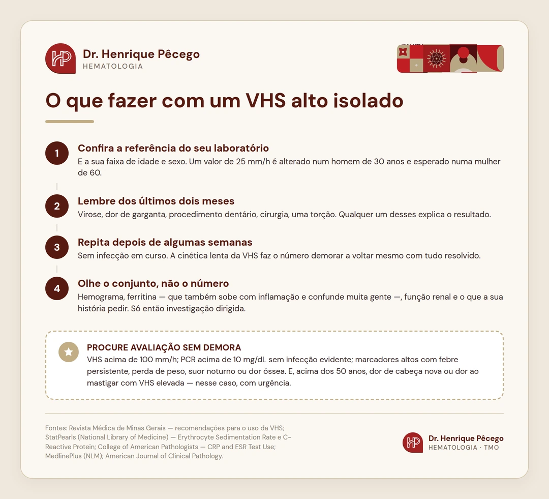 Infográfico: passos para investigar um VHS alto isolado, do laboratório à investigação dirigida
