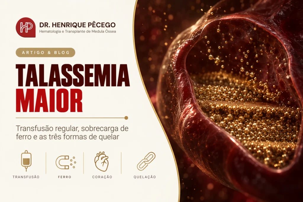 Talassemia maior e intermediária: transfusão, ferro e transplante